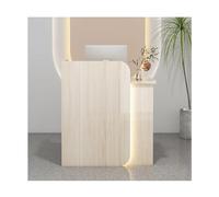 Moderno tavolo da ricevimento in legno da 160 cm con cassetti, elegante bancone di vendite per ufficio, salone e negozio, elegante mobile da reception per migliorare l'esperienza del cliente
