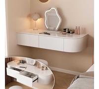 Moderno tavolo da trucco galleggiante con cassetti, elegante scrivania angolare per camera da letto, comodino a parete adatto alle famiglie - Design elegante e semplice