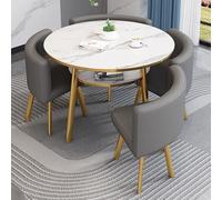 Moderno tavolo negoziale e sedia set per 4 piccoli caffè tavolo da pranzo e sedia combinazione 80 cm (31,4 pollici) ideale per caffetterie e negozi di tè al latte, colore grigio