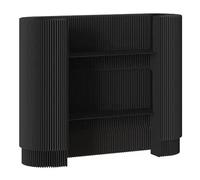 Moderno tavolo ovale per reception, piccolo, con 2 ripiani regolabili, elegante espositore di benvenuto per salone, ristorante, hotel, nero