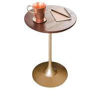 Moderno tavolo rotondo da bistrot a tulipano, tavolino da caffè per soggiorno e balcone, elegante per il tempo libero, negoziato, tavolo centrale con finitura in noce, 50 x 65 cm, perfetto per piccoli