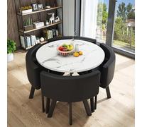 Moderno tavolo rotondo da conferenza - 88 x 75 cm tavolo da pranzo e sedie semplice mobili da cucina design elegante per casa e ufficio soluzione salvaspazio #17