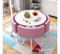 Moderno tavolo rotondo da conferenza - Cucina sala da pranzo Ensemble con sgabelli da bar - 87 x 75 cm (L x A) - mobili eleganti per casa o ufficio