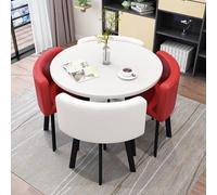 Moderno tavolo rotondo da reception e tavolo da conferenza per 4 persone, versatile rosso sala da pranzo e sala riunioni, elegante tavolo negoziale da ufficio, taglia unica