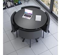 Moderno tavolo rotondo nero per reception, 80 cm, tavolo da conferenza e negoziazione, elegante mobile per reception e sala da pranzo, design funzionale per spazi professionali