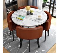Moderno tavolo rotondo per reception e tavolo da pranzo per 4 persone, versatile tavolo negoziale, design salvaspazio per uffici e sale da pranzo, stile unico