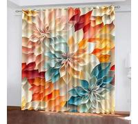 Moderno Tende Ombreggiatura da 2 Pannelli 85L x 200A CM,3D Colori Chiari Rilievo Fiori Tenda,Lavabile in lavatrice Soggiorno Tende, Poliestere Isolamento Termico Protezione UV Tenda Con Occhiello