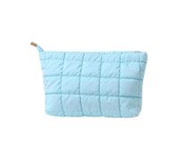 Moderno Trapuntato Caso Cosmetico Multi Uso Borsa Portatile per Cosmetici Essenziali Alla Moda Superfici Texture Robusto PU Multi Colore Organizzatori Cosmetici, blu cielo, Taglia unica