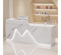Moderno ufficio reception - elegante tavolo anteriore in legno progettato per spazi professionali, facile da montare, design durevole, ideale per uffici e aree di attesa