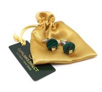 Moderno Unico Verde Malachite Gemma da Uomo Regalo Gemelli Da Gemelli Diretta