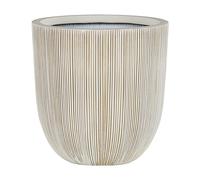 Beliani Moderno Vaso Per Fiori Gessato 31 x 31 x 33 cm Beige e Bianco