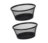 Moderno vassoio da scrivania in metallo per organizzare in modo efficiente graffette, puntine da disegno e forniture da ufficio assortite, con scatola rotonda