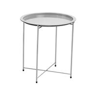 Moderno Vassoio Pieghevole Tavolino in Metallo, Tavolino Rotondo for Divano Tavolino Pieghevole con Piccolo Accento, Vassoio Rotondo for Tavolino, Accanto al Tavolino del Divano, Tavolino da Snack for