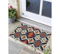 Moderno Zerbino Entrata Orange Blue Boho Colorful Abstract Ethnic Aesthetic, Tappetino di benvenuto, Giardino, Ingresso, Esterno, Facile da Pulire Tappeto da cucina 40X60cm