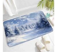 Moderno Zerbino S Christmas Winter Mountain Sflake Xmas Tree Wonderland Bokeh S Scene Tappeto d'Ingresso Tappetino Doccia 40×60cm per Soggiorno,Porta d'Ingresso,Doccia