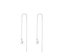 Modeschmuck Ohrringe, Ohrringe 925 Silber Quastenkette Stern Geschenk Hochzeit