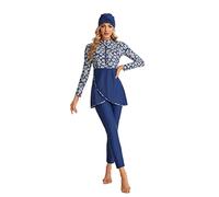 Modest Swimsuit for Women Plus Size Bukini for Girls Full Coverage Bathing Suit Swimming Costume(3XL,J1)