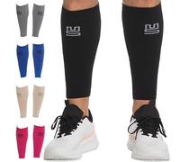 Modetro Sports Manicotti a compressione per polpaccio Uomo Donna - 20-30 mmHg Supporto per periostite - Supporto per polpaccio, Nero , Large/X-Large