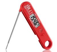 ModHm Termometro digitale per carne, veloce e preciso, senza fili, per cucinare, cuocere, barbecue, forno e cucina, con sonda per carne in acciaio inossidabile 304 (rosso)