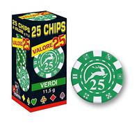 Modiano 25 Chips 14 g Verde Valore 25 Texas Hold'em Poker Carte Gioco