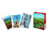 Modiano Poker Toscana Rosso - Carte da Poker e Ramino in Cartoncino Duplex 320 g/m² - Ideali per Burraco, Canasta, Scala 40, Ramino e Solitari - 100% Made in Italy