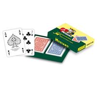 CARTE DA GIOCO MODIANO RAMINO 98 2 MAZZI PLASTIFICATE ROSSO BLU POKER BRIDGE