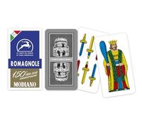 Modiano Romagnole Blu 150° Anniversario - Carte da gioco regionali romagnole in plastica 100% - Scopa Briscola Tresette Solitari - 100% Made in Italy