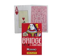 Modiano Sposa Rosso 2 Jumbo Indice Misura Carte da Gioco Plastica Italia Nuovo