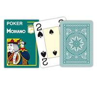 MODIANO Texas Poker 4 Jumbo Index verde scuro - Carte da gioco Texas Poker 300483
