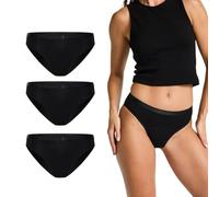Modibodi Mutandine Mestruali Donna Bikini Classico Flusso Abbondante Super Assorbimento 50ml Biancheria Intima Assorbente Riutilizzabile Anti Perdite Nero, 3 confezioni, nero, 40