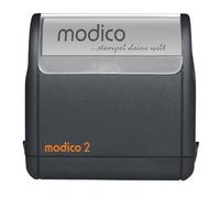 Modico Timbro Personalizzato Preinchiostrante - Impronta 11x37 mm, Inchiostro Vari Colori, Max 2 Righe (Montatura Nera)