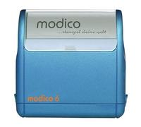 Modico Timbro Personalizzato Preinchiostrante - Impronta 33x63 mm, Inchiostro Vari Colori, Max 8 Righe (Montatura Azzurra)