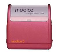 Modico Timbro Personalizzato Preinchiostrante - Impronta 33x63 mm, Inchiostro Vari Colori, Max 8 Righe (Montatura Rossa)