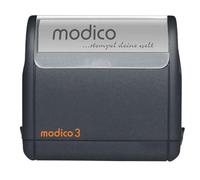 Modico Timbro Personalizzato Preinchiostrante - Impronta 52x15 mm, Inchiostro Vari Colori, Max 4 Righe (Montatura Nera)