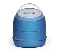 Modico Timbro Personalizzato Preinchiostrante Rotondo - Impronta 33x63 mm, Inchiostro Vari Colori, Max 8 Righe (Montatura Azzurra)