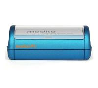 Modico Timbro Personalizzato Preinchiostrante Tascabile - Impronta 60x20mm, Inchiostro Vari Colori, Max 5 Righe (Montatura Azzurra)