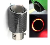 Modifica auto in fibra di carbonio luminosa coda gola luci a LED tubo di scarico