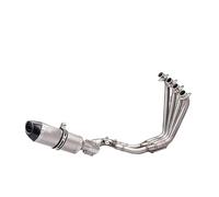 Modifica del tubo di scarico con doppia porta dell'ossigeno, silenziatore anteriore e posteriore diviso, compatibile con CBR650R 2014-2025 Punta del silenziatore(R27 titanium faux carbon tip)
