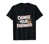 Modifica della Password Cybersecurity IT Helpdesk Maglietta con Stampa Grafica Economica, Uomo, Nero, L