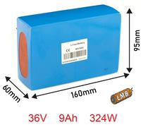 Modifica ioni di litio per le batterie con tecnologia piombo 36V9Ah 60x160x95 mm