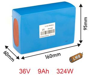 Modifica ioni di litio per le batterie con tecnologia piombo 36V9Ah 60x160x95 mm