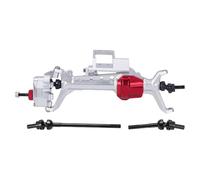 Modifiche RC Per SCX10 III 1/10 Assale A Portale Offset In Alluminio Con Cambio Omocinetico A Velocità Costante E Doppio Supporto Servo. Barra Dello Sterzo Auto RC Crawler(Silver,Front)