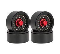 Modifiche RC Per TRX6 Per TRX4 Per SCX10 III Per Wraith Per Capra VS4-10 Gen8 CC01 1/10 Cerchi In Alluminio Bulloneria Beadlock Crawler RC(4pcs Black)