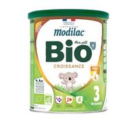 Modilac Latte in polvere per bambini Bio+ Crescita - Latte francese ricco di acidi grassi essenziali, certificato AB, prodotto in Francia senza olio di palma - 12-36 mesi - 800 g
