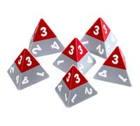 Modiphius Entertainment: Triangle Agency Dice Set (6d4) - 6 Piece, Red & Grey Re