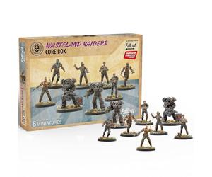 Modiphius Intrattenimento: Fallout: Miniature - Wasteland Raiders Core Box - 8 figure e basi in plastica da 32 mm, non verniciate e smontate, set di giochi di ruolo da tavolo