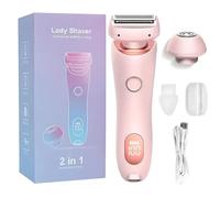 Modira Shaver, 2 in 1 Rasoio da donna, Epilatore Senza Fili con display a LED, Rasoio elettrico trimmer bikini, Depilatore Donna indolore, Trimmer Impermeabile per braccia gambe bikini (Rosa)
