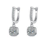 Modische Ohrringe Damen Zirkon Ohrringe Modische frauen Ohrringe Bunte Zirkon Ohrringe Unsichtbare Ohrringe (Silver, One Size)