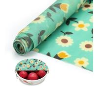 Modixun Rotolo di cera d'api riutilizzabile, 100 cm x 33 cm, per alimenti, grande carta per alimenti in cera d'api, per panini, panini, ciotole, fiori bianchi