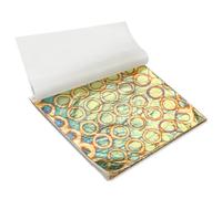 Modixun Variegato Foglia d'oro Fogli 50pcs, colorato imitazione oro foglio di carta libretto per l'artigianato artistico pittura decorazione doratura (cerchio)